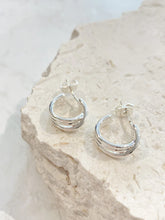 Load image into Gallery viewer, LUSTRE &amp; SAGE - STERLING SILVER PLATED HOOPS
